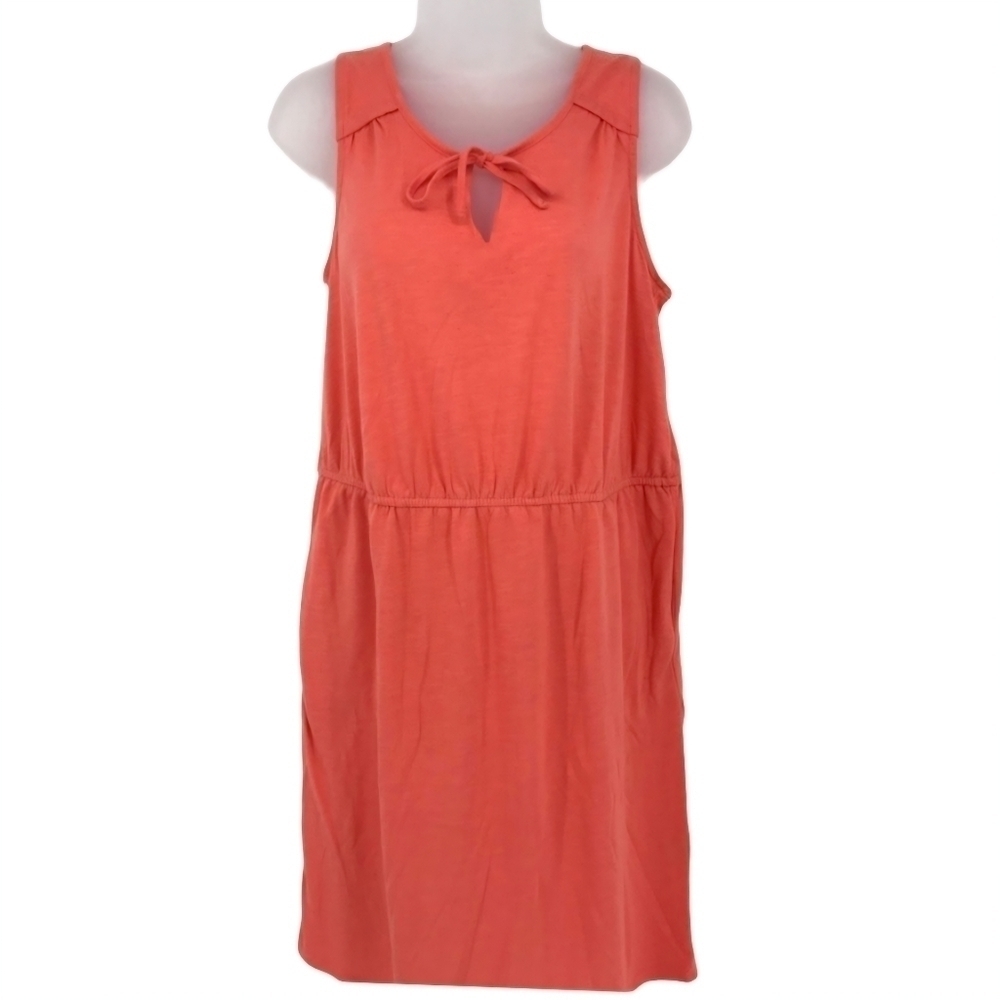 Sonoma Sleeveless Peach Dress with Tie Collar‎ Size S